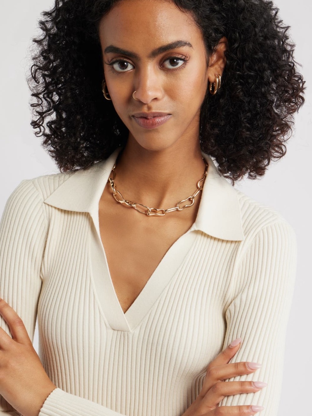 Nordstrom Open Edit Elegant Gold Paperclip Style Link Necklace NWT